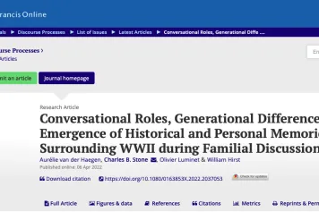 Rôles conversationnels, différences générationnelles et émergence de souvenirs historiques et personnels entourant la Seconde Guerre mondiale lors de discussions familiales 