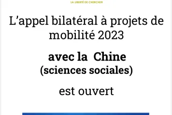 Ouverture de l’appel bilatéral à projets de mobilité 2023 entre le FNRS et la Chine (« The Chinese Academy of Social Sciences - CASS »).
