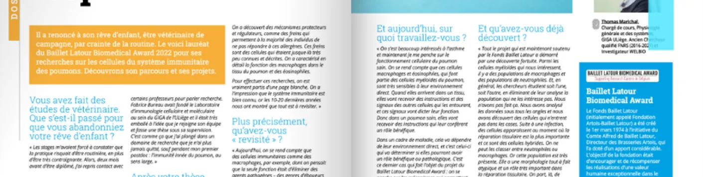 www.FNRS.news 125 | Améliorer la réparation du tissu dans les infections virales respiratoires 